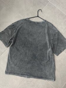 Женская Винтажная Графитовая Футболка Оверсайз - Свободная Однотонная Варенка