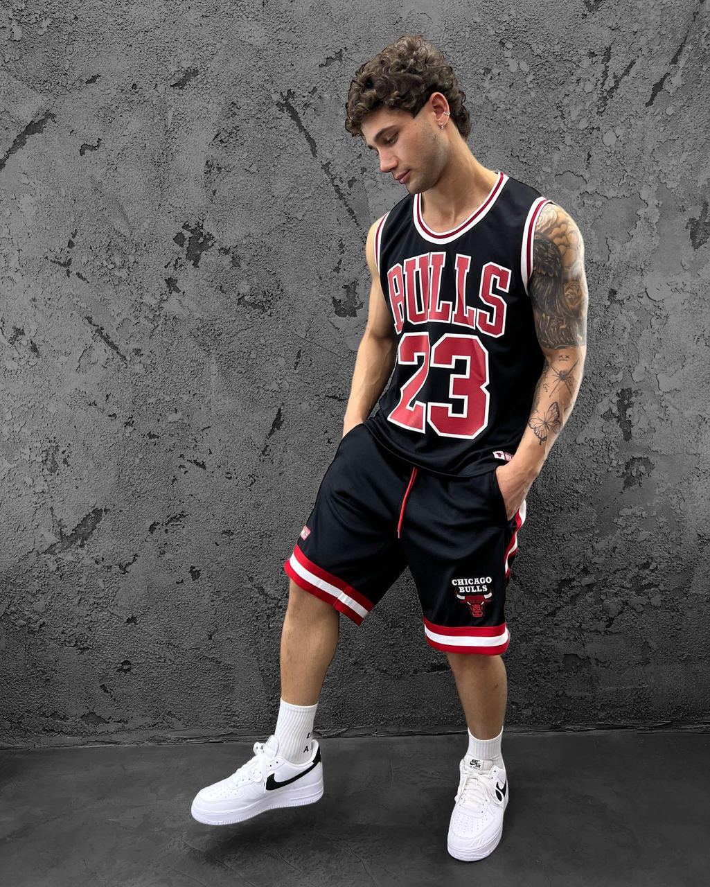 Мужской Летний Черный Комплект Двойка Chicago Bulls – Чикаго Буллз