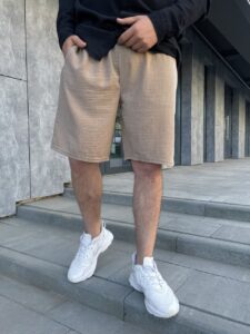 Мужские Летние Базовые Шорты Мокко - Легкие Тонкие Свободного Кроя