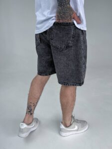 Мужские Джинсовые Шорты Варенки Графитового Цвета Свободный Крой