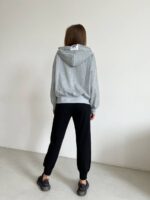 Женские Трикотажные Черные Штаны Джоггеры с Принтом Смайл