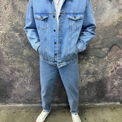 Мужская Голубая Джинсовка Оверсайз - Классическая Джинсовая Куртка Свободного Фасона