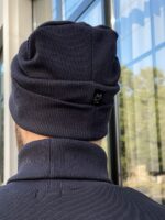 Мужская Базовая Графитовая Шапка Колпак с Отворотом