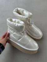 Женские Водонепроницаемые Молочные Сапоги Дутики с Мехом