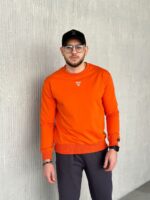 Мужской Свободный Спортивный Костюм - Оранжевый Свитшот + Графитовые Джоггеры