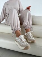 Женские Демисезонные Бежевые Кеды на Платформе