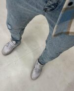 Мужские Голубые Джинсы Варенки - Зауженного Кроя Рваные