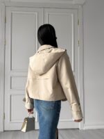Женская Демисезонная Куртка Зарин Айвори с Капюшоном и Водоотталкивающей Пропиткой