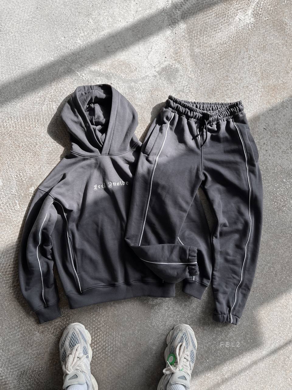 photo_2024-03-25_05-20-20 Мужской Графитовый Спортивный Костюм Худи Джоггеры с Кантом