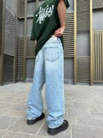 Мужские Голубые Светлые Джинсы Багги - Объемные Baggy