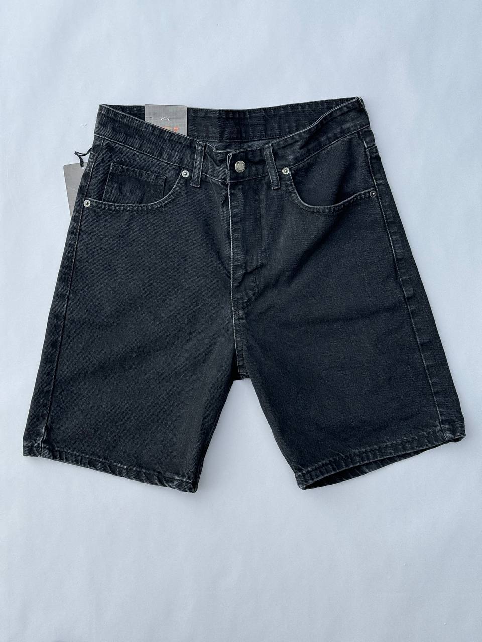 photo_2024-06-09_09-23-51 Мужские Летние Базовые Джинсовые Шорты Черного Цвета Варенки