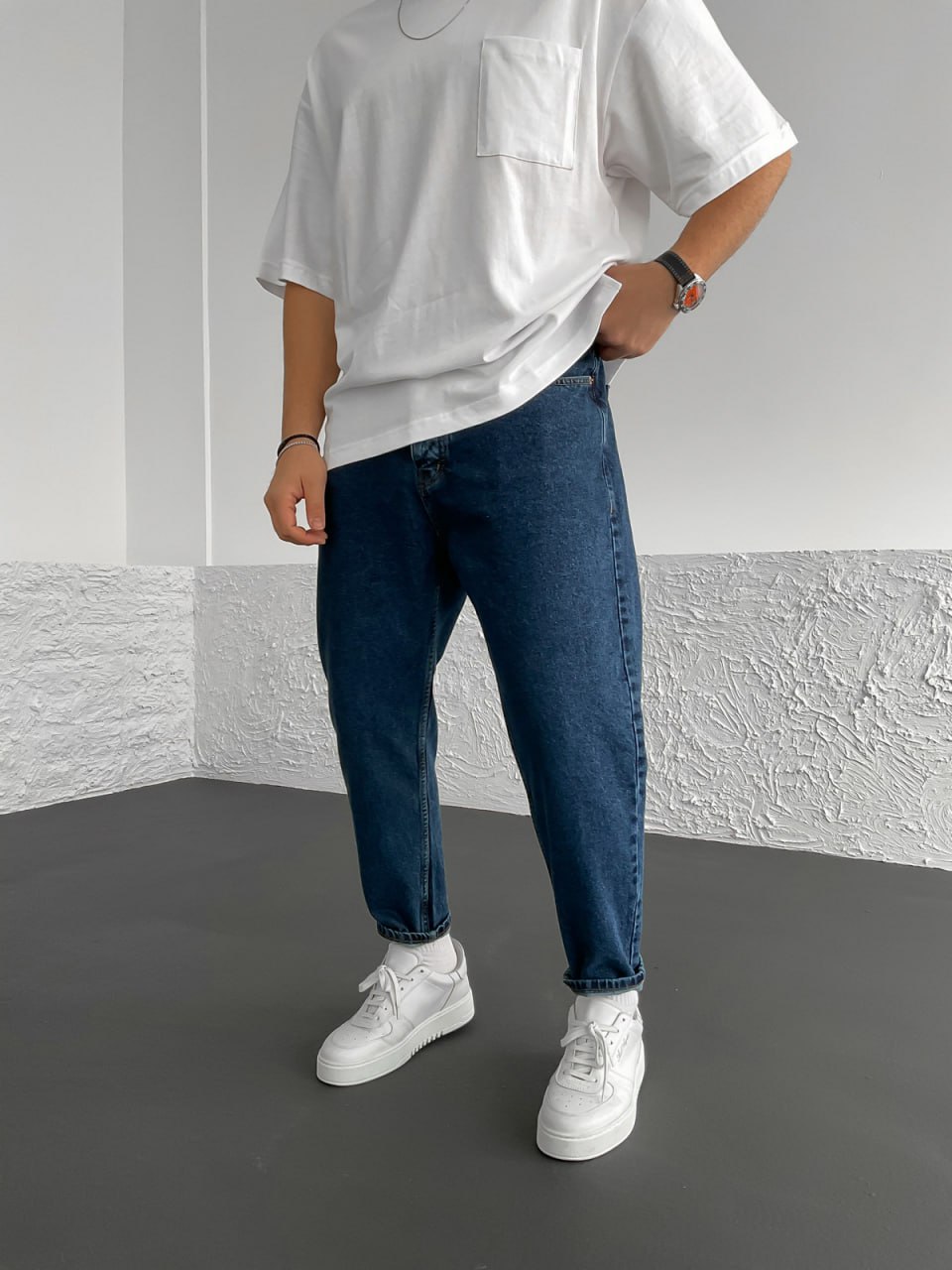 photo_2024-09-11_12-36-28 Мужские Темно-Синие Джинсы Мом Свободного Кроя