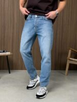Мужские Синие Джинсы Варенки Свободного Прямого Кроя