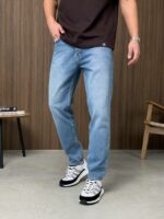 Мужские Синие Джинсы Варенки Свободного Прямого Кроя