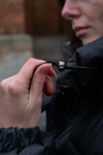 Женская Объемная Зимняя Черная Куртка Пуховик Дутик