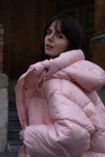 Женская Объемная Зимняя Розовая Куртка Пуховик Дутик