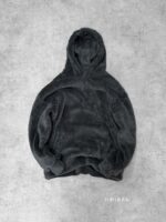 Мужское Теплое Плюшевое Графитовое Худи Оверсайз - Двухсторонняя Махра