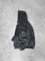 Мужское Теплое Плюшевое Графитовое Худи Оверсайз - Двухсторонняя Махра