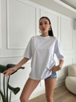 Женская Базовая Белая Футболка Оверсайз