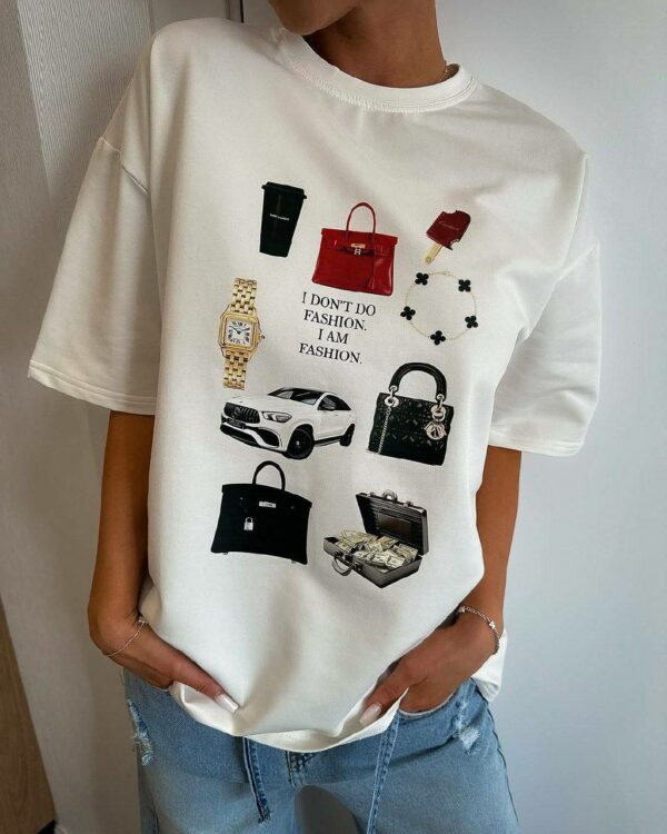 Женская Белая Футболка Fashion Оверсайз