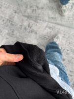 Мужское Черное Худи Оверсайз с Вышивкой Розовая Пантера
