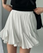 Женская Легкая Воздушная Белая Юбка Мини с Воланами