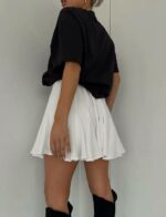 Женская Легкая Воздушная Белая Юбка Мини с Воланами