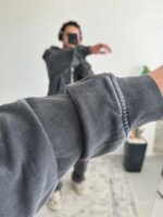 Мужской Графитовый Спортивный Костюм Варенка Оверсайз на Молнии - Зип Худи + Широкие Штаны