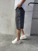 Мужские Темно-Серые Джинсовые Шорты Свободного Кроя - Широкие Багги