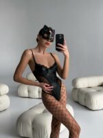 Женские Черные Колготки в Крупную Сетку