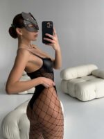 Женские Черные Колготки в Крупную Сетку