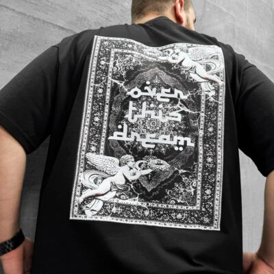 Мужская Черная Футболка Свободного Кроя Carpet Ковер на Спине