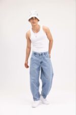 Мужские Широкие Голубые Джинсы Багги - Джинсовые Штаны Baggy