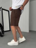 Мужские Хлопковые Коричневые Шорты Мом Свободного Кроя