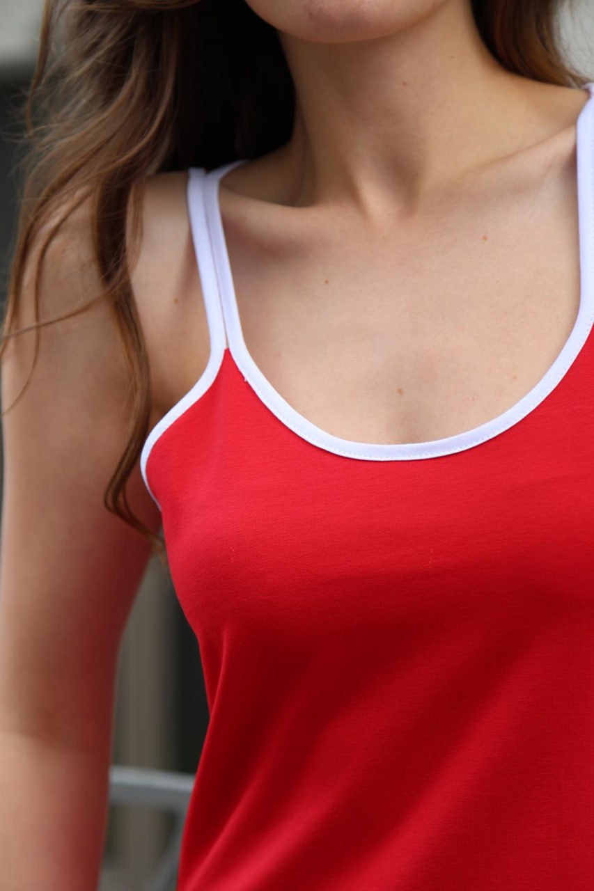 photo_2025-06-16_08-29-28 Женское Длинное Красное Платье-Майка Свободного Кроя с Окантовкой