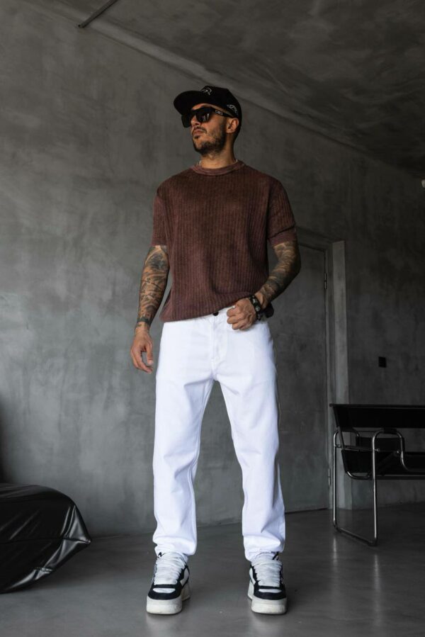 Мужские Широкие Белые Джинсы Багги