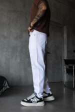 Мужские Широкие Белые Джинсы Багги