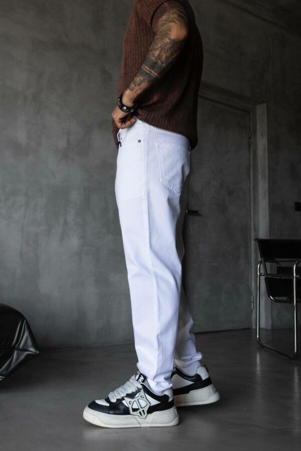 Мужские Широкие Белые Джинсы Багги
