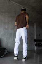 Мужские Широкие Белые Джинсы Багги