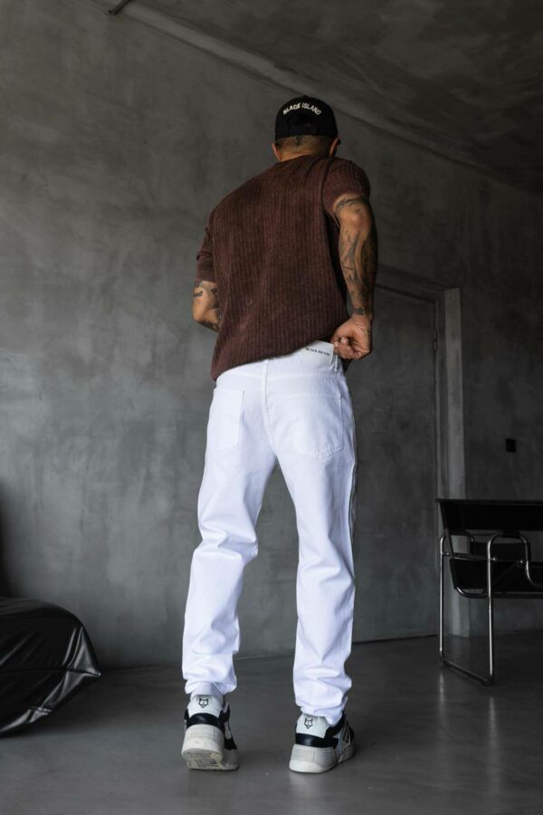 Мужские Широкие Белые Джинсы Багги