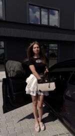 Женская Белая Юбка Мини с Рюшами и Кружевом + Подкладка Шортиками