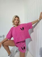 Женский Летний Графитовый Костюм Варенка Футболка Шорты с Обрезанными Краями