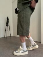 Мужской Зеленый Летний Костюм Варенка Оверсайз (Рубашка + Шорты)