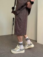 Мужской Коричневый Летний Костюм Варенка Оверсайз (Рубашка + Шорты)