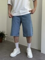 Мужские Голубые Джинсовые Шорты Baggy Свободного Кроя