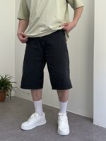 Мужские Черные Джинсовые Шорты Baggy Свободного Кроя