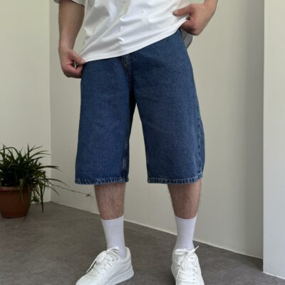 Мужские Синие Джинсовые Шорты Baggy Свободного Кроя