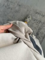 Мужской Бежевый Костюм Комплект Худи Шорты Оверсайз с Вышивкой на Спине