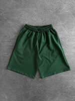 Мужские Базовые Хлопковые Зеленые Шорты Свободного Кроя на Резинке