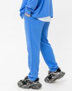 Мужские Легкие Летние Голубые Штаны Креп Жатка Свободного Кроя